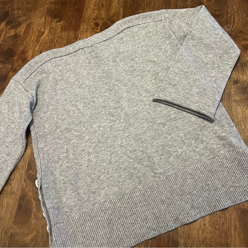Anthropologie Fresnel Pullover Nautical Buttoned Sweater Size XS Gray - Picture 16 of 16